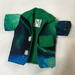 Handmade Mini Green and Blue Galaxy Print Shirt